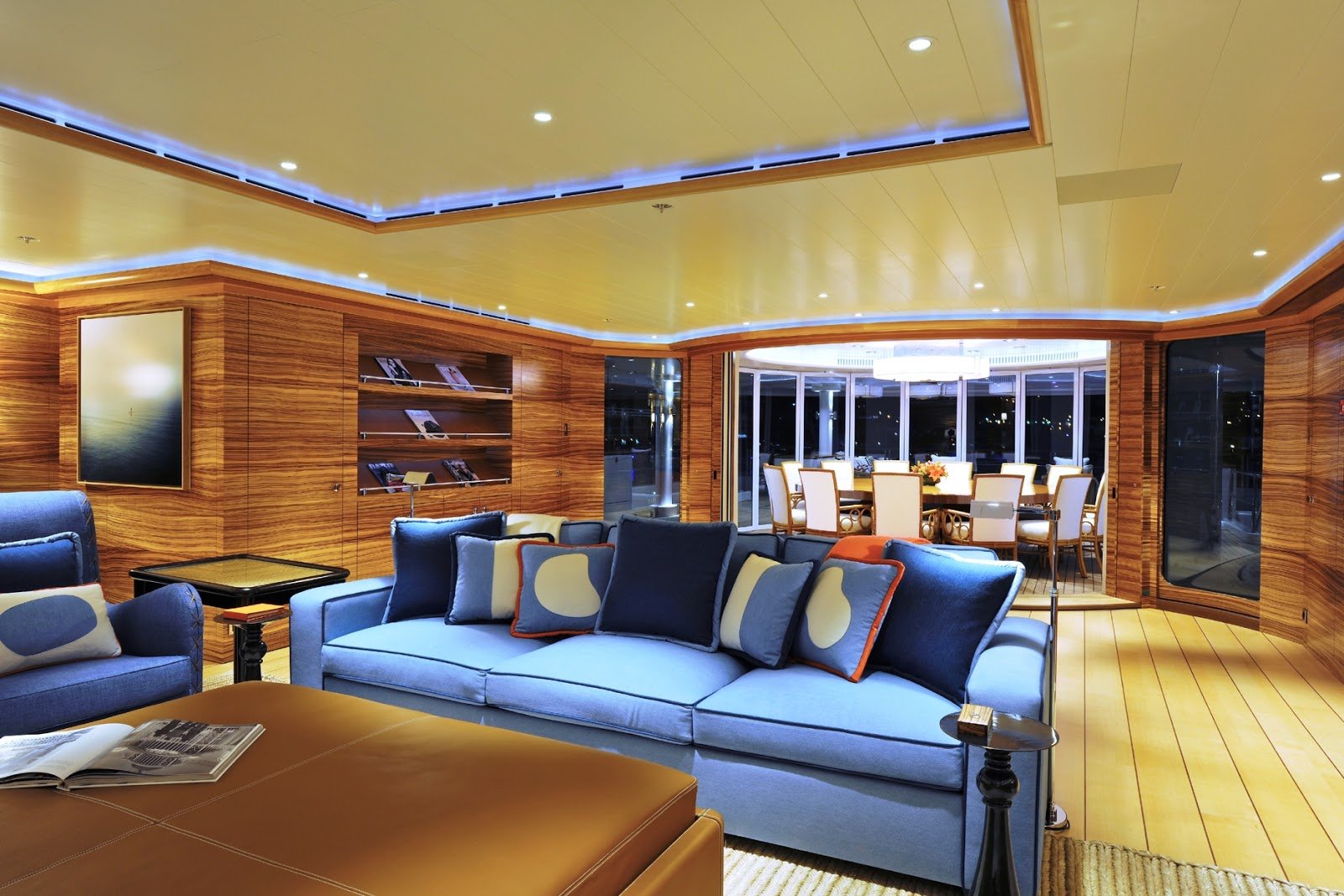 interior of rising sun yacht