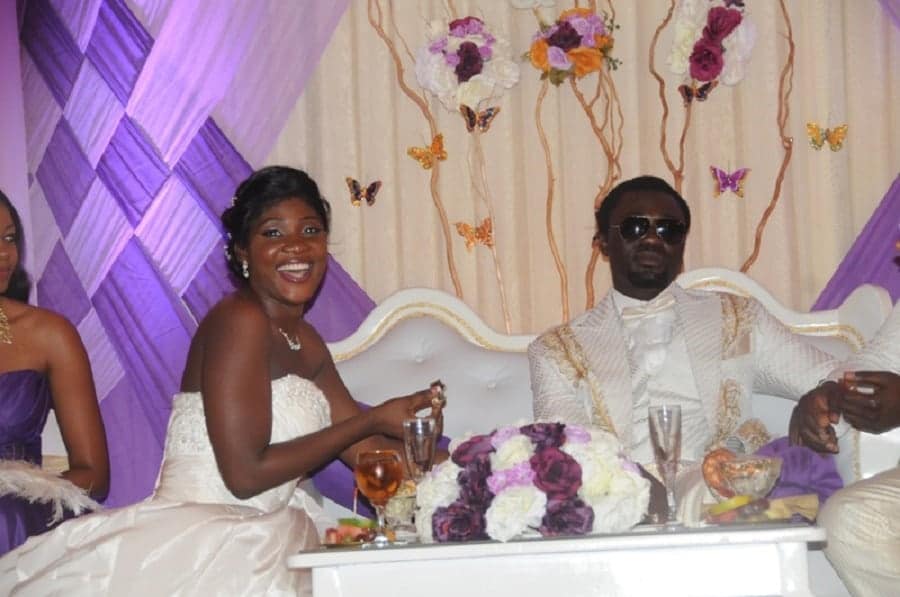 Mercy Johnson and her husband on their wedding day