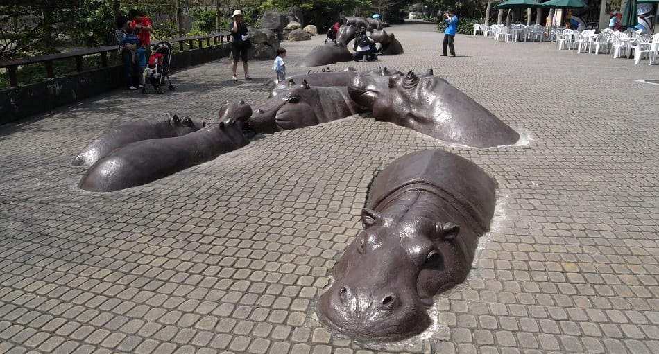 Hippo Sculpture Taipei Zoo
