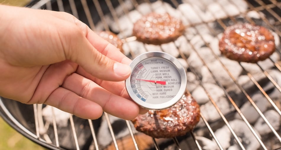 using meat thermometer