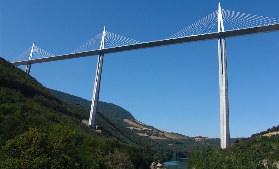 Millau viaduct in southern france on summer day
