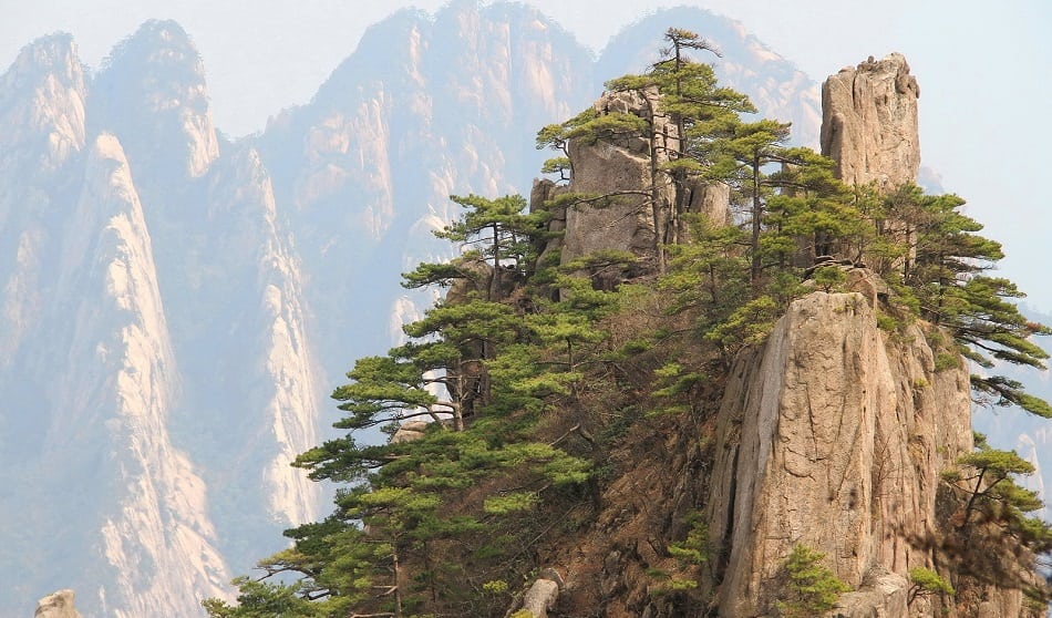 A view of the world famous peaks of Huangshan 